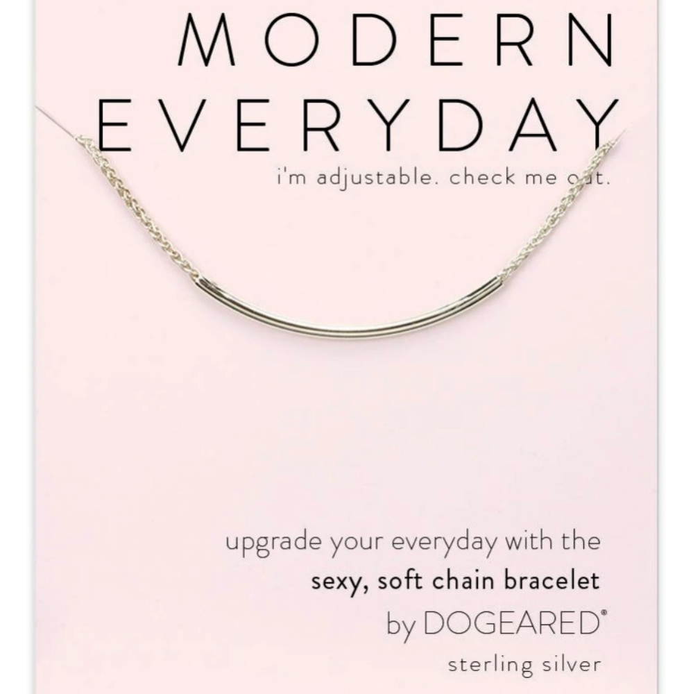 DOGEARED Modern Everyday Silver Tube Bracelet